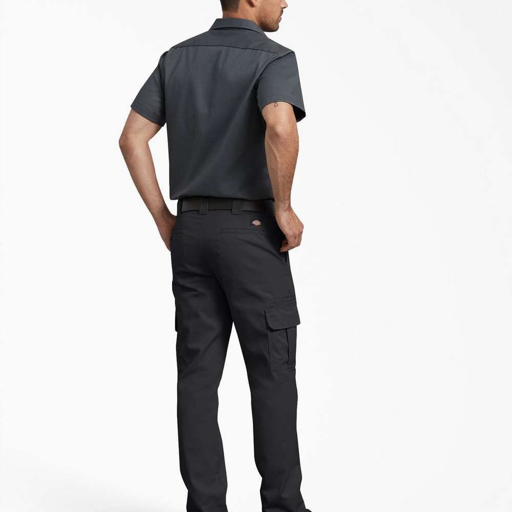 FLEX Slim Fit Straight Leg Cargo Pants, Black, Black (BK), large