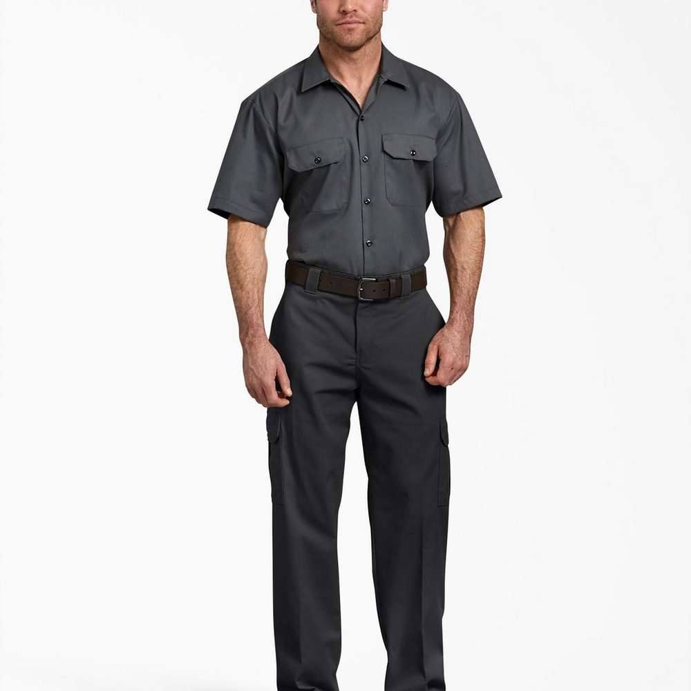 FLEX Relaxed Fit Straight Leg Cargo Pants, Black, Black (BK), large