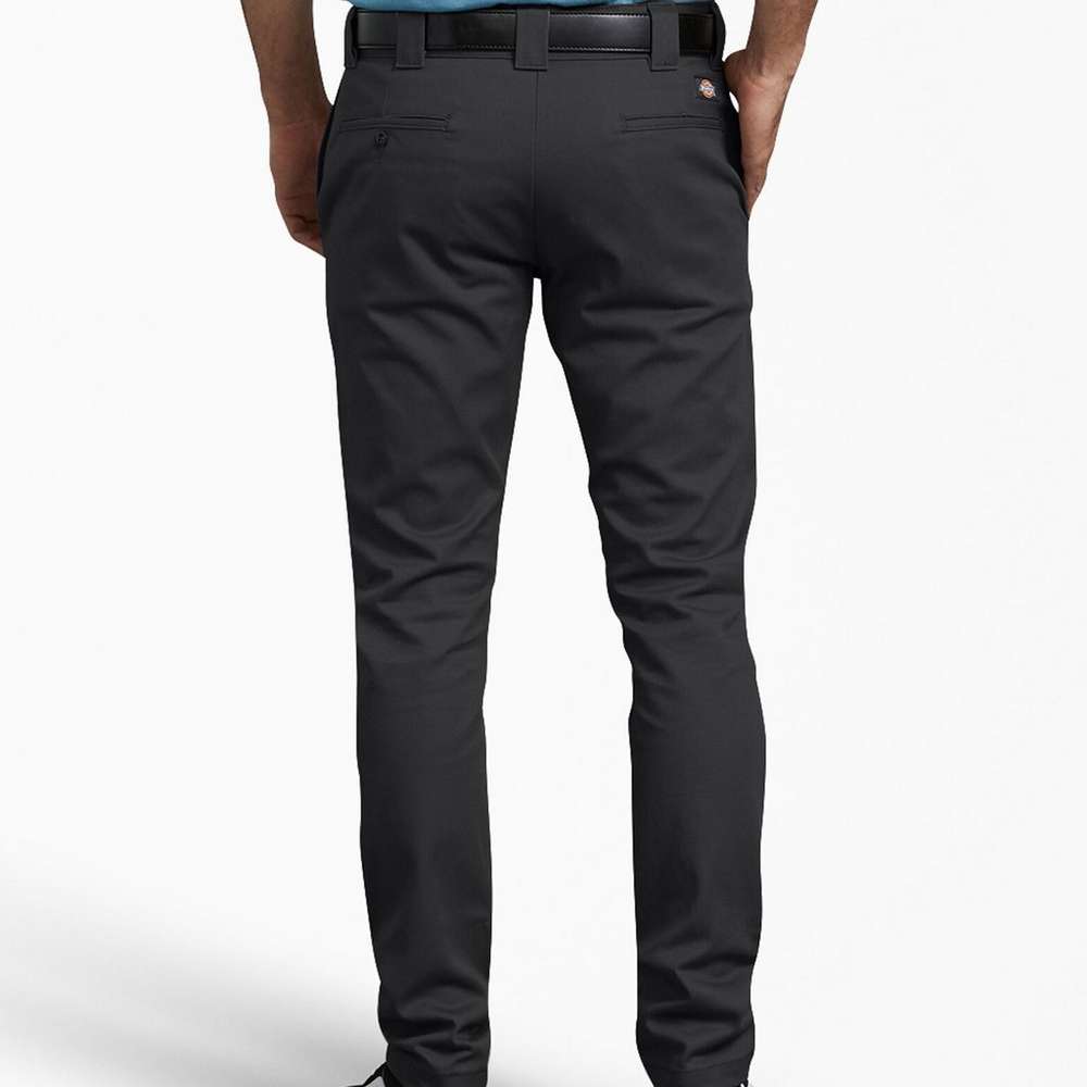 FLEX Slim Fit Skinny Leg Twill Work Pants, Black (BK), large