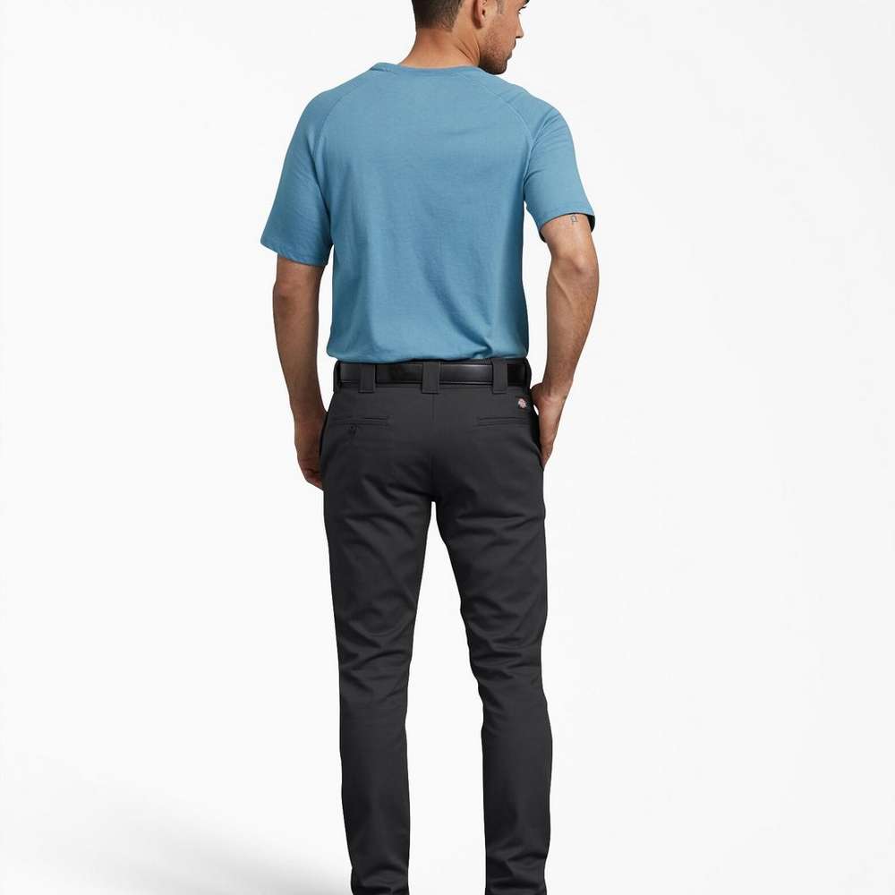 FLEX Slim Fit Skinny Leg Twill Work Pants, Black (BK), large