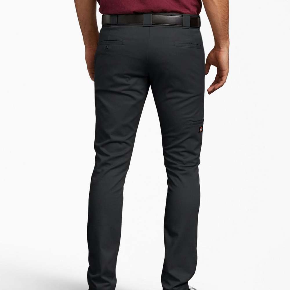 FLEX Skinny Fit Straight Leg Double Knee Work Pants, Black, Black (BK), large