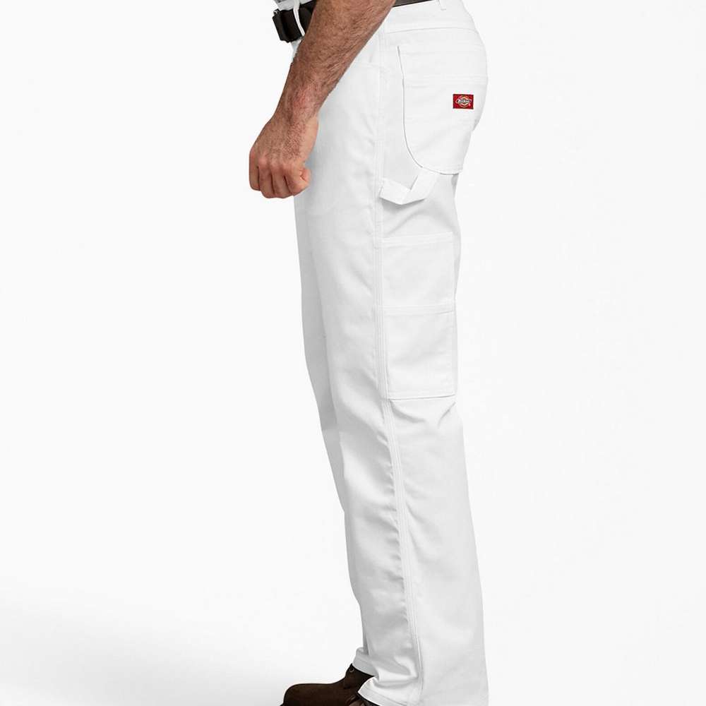 FLEX Relaxed Fit Straight Leg Painter's Pants, White (WH), large