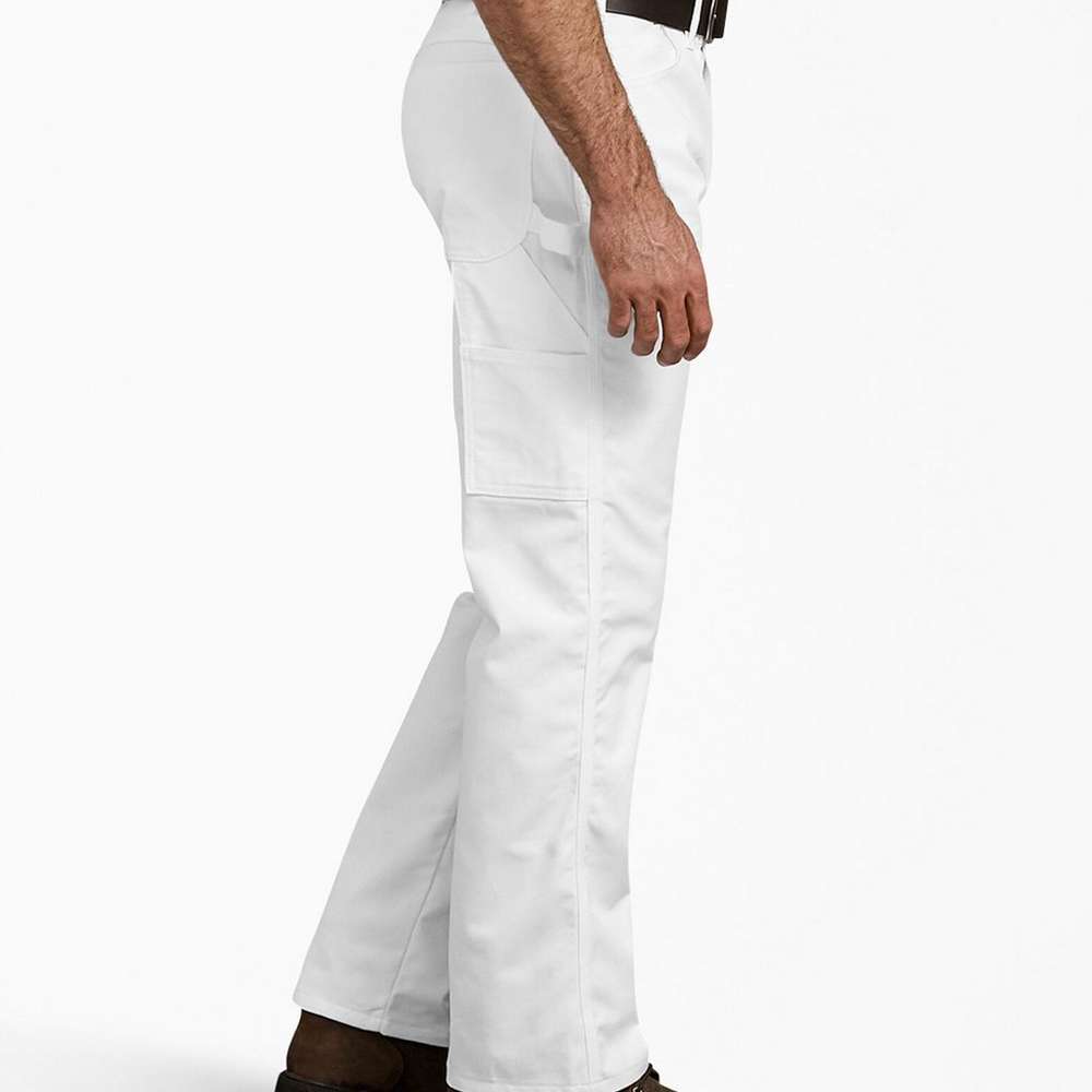 FLEX Relaxed Fit Straight Leg Painter's Pants, White (WH), large