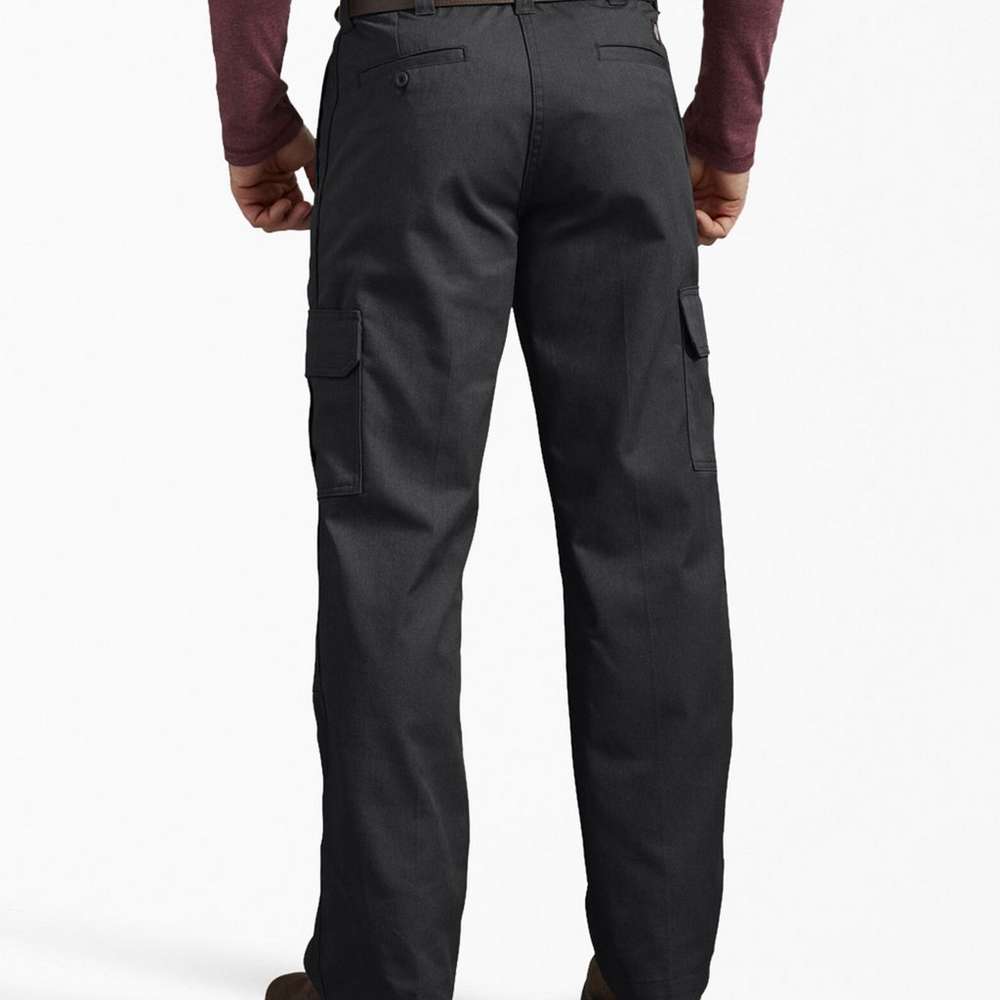 FLEX Active Waist Regular Fit Cargo Work Pants, Black, Black (BK), large
