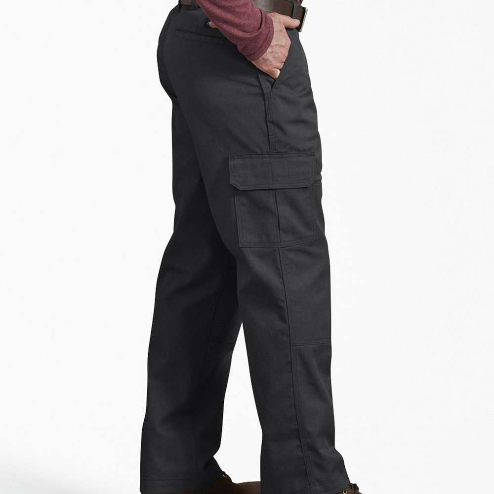 FLEX Active Waist Regular Fit Cargo Work Pants, Black, Black (BK), large