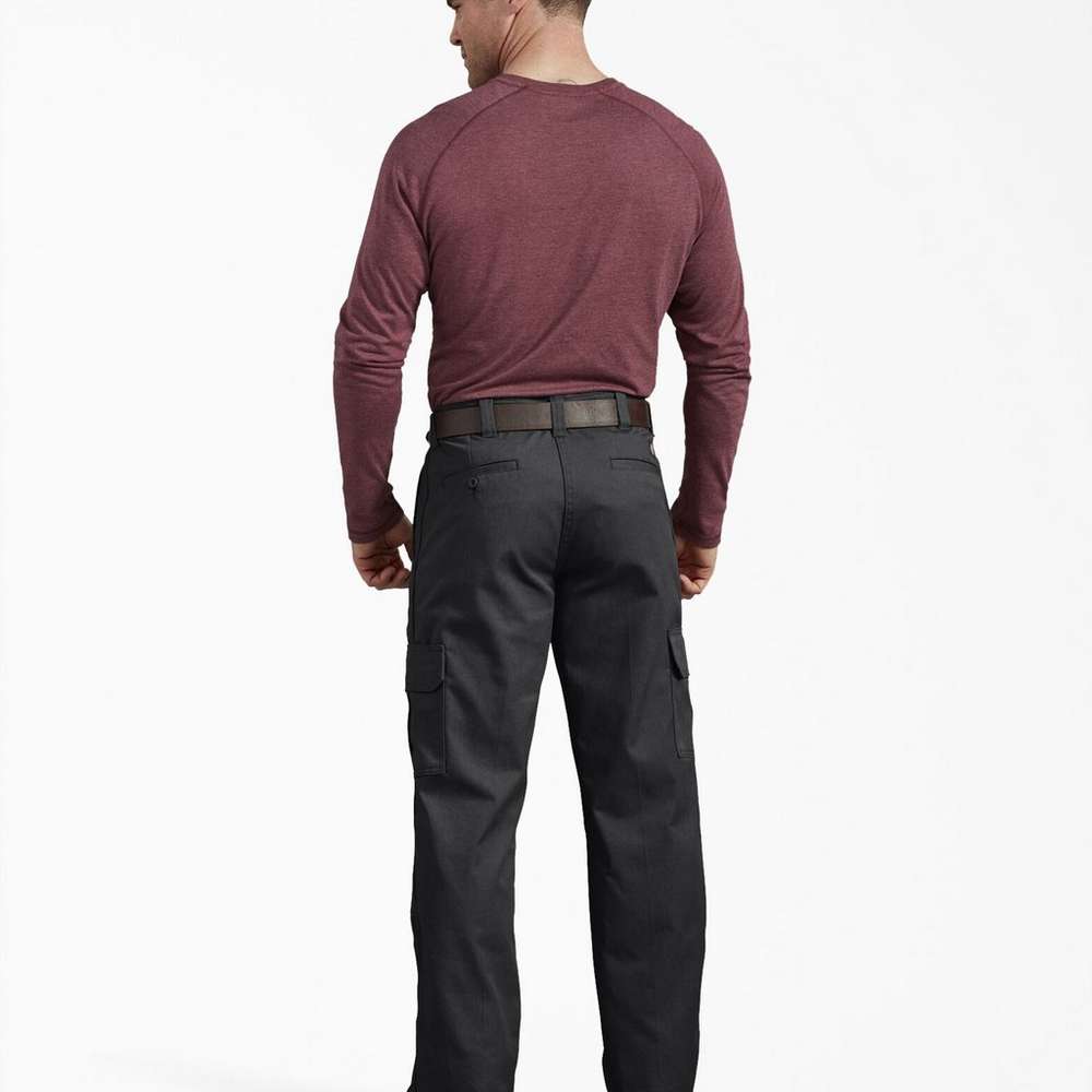 FLEX Active Waist Regular Fit Cargo Work Pants, Black, Black (BK), large