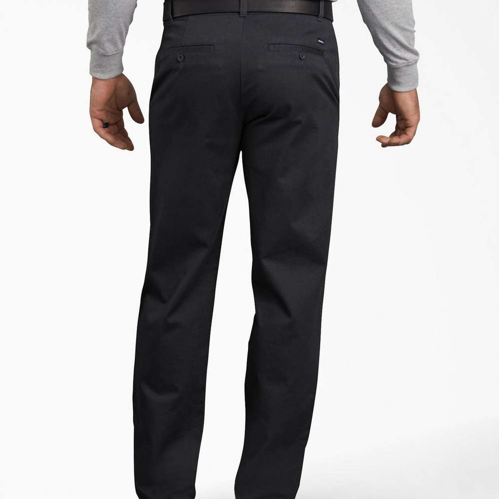 Dickies X-Series Active Waist Slim Tapered Fit Washed Chino Pants, Rinsed Black, Rinsed Black (RBK), large