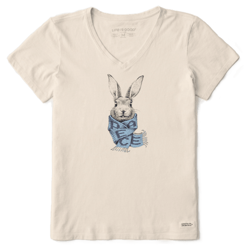 Women's Bunny Peace Scarf Short Sleeve Vee